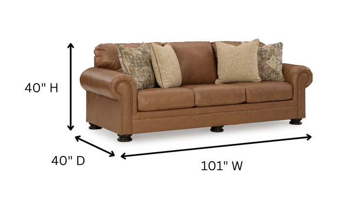 Modern Heritage Carianna 3 Seater Queen Sofa Sleeper With Top Grain Leather-jennifer furniture