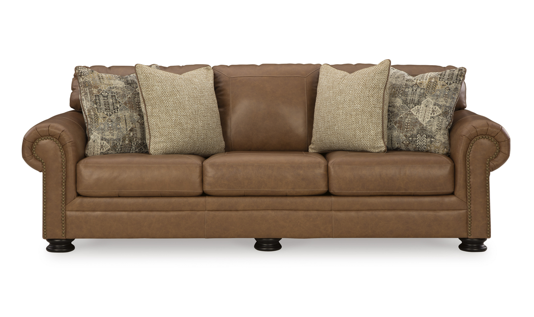 Modern Heritage Carianna 3 Seater Queen Sofa Sleeper With Top Grain Leather-Jennifer Furniture