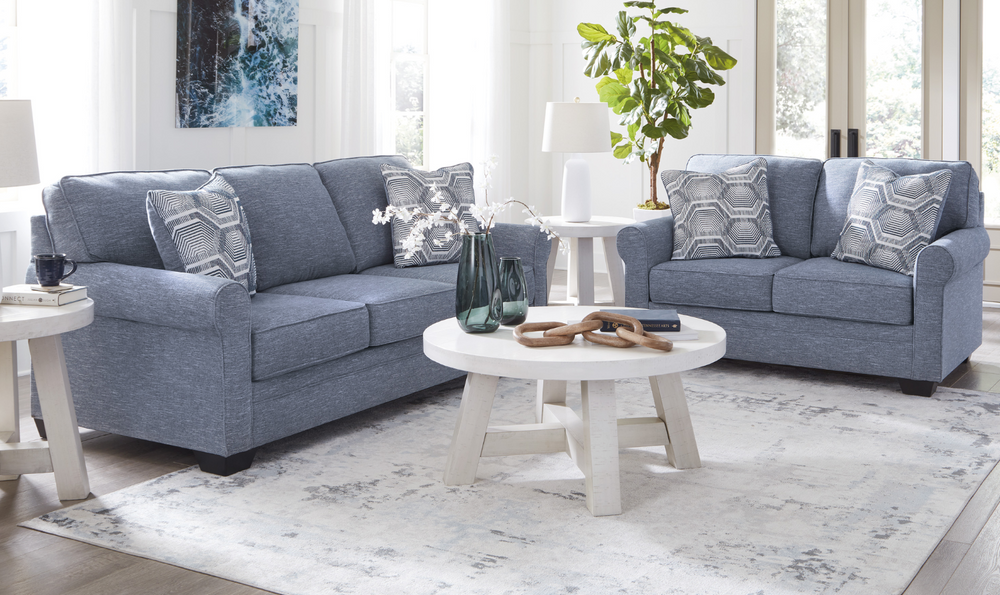 Modern Heritage Carissa Manor Denim 3 Seater Fabric Sofa-Jennifer Furniture