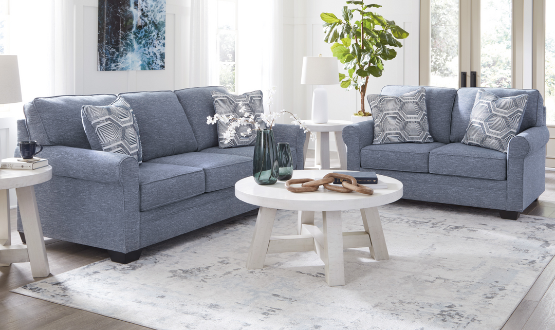 Modern Heritage Carissa Manor Denim 3 Seater Fabric Sofa-Jennifer Furniture