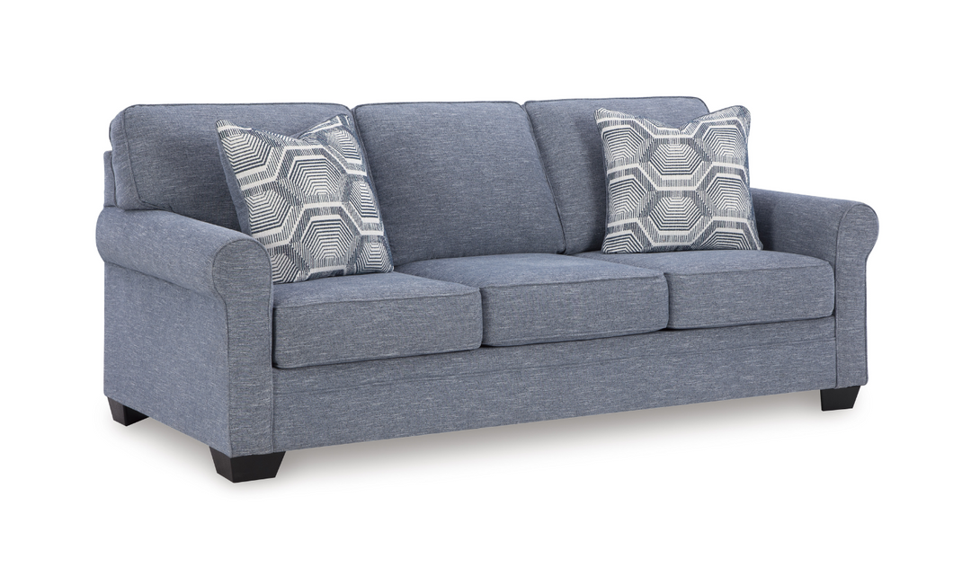 Modern Heritage Carissa Manor Denim 3 Seater Fabric Sofa-Jennifer Furniture