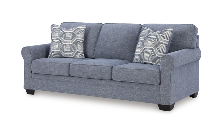 Modern Heritage Carissa Manor Denim 3 Seater Fabric Sofa-Jennifer Furniture
