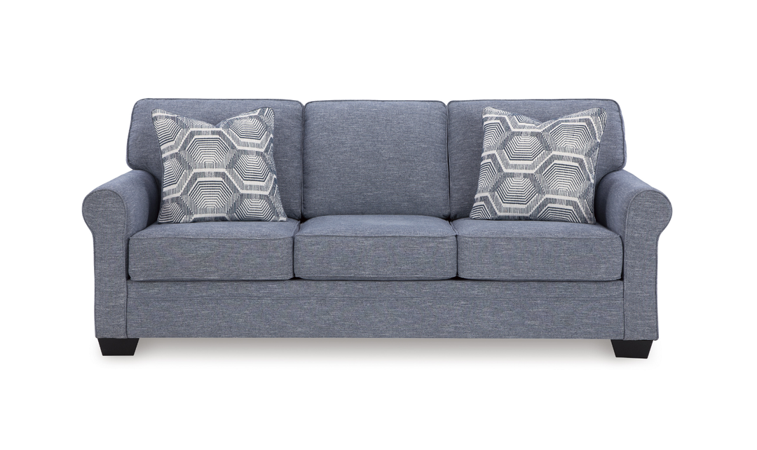 Modern Heritage Carissa Manor Denim 3 Seater Fabric Sofa-Jennifer Furniture