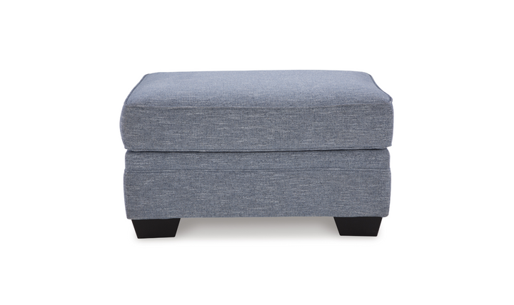 Modern Heritage Carissa Manor Denim Fabric Ottoman-Jennifer Furniture