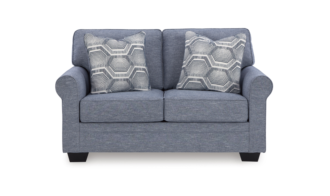 Modern Heritage Carissa Manor Fabric Denim Loveseat-Jennifer Furniture