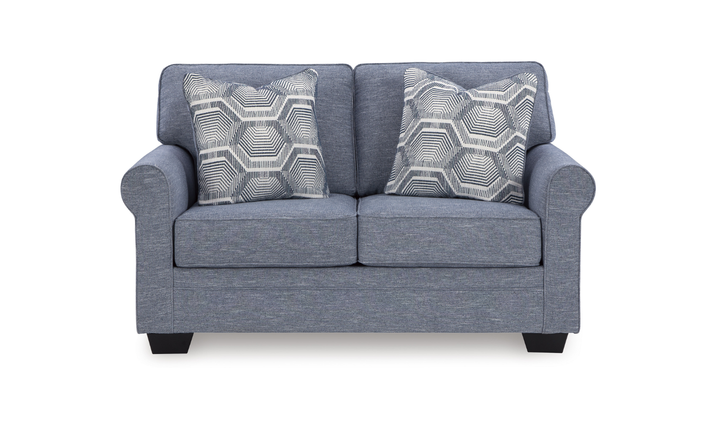 Modern Heritage Carissa Manor Fabric Denim Loveseat-Jennifer Furniture
