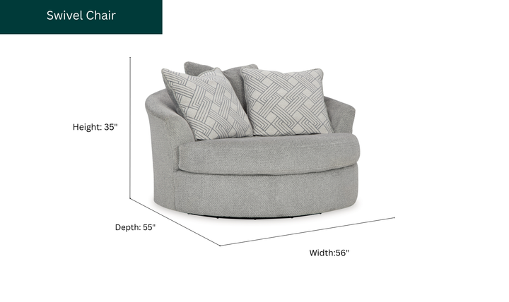 Modern Heritage Casselbury Oversized Swivel Accent Chair-Jennifer Furniture
