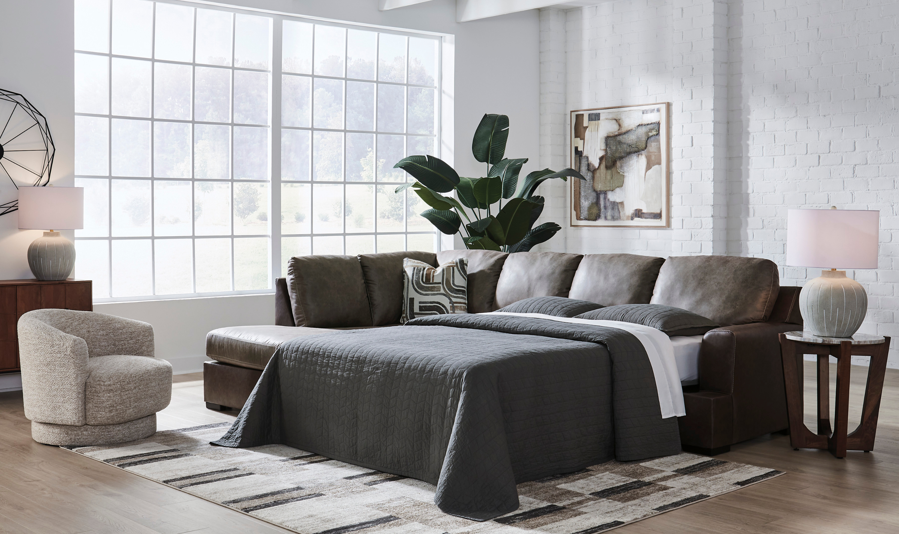 Modern Heritage Castille Way 2-Piece Sleeper Sectional with Chaise