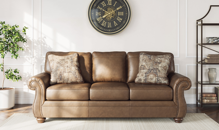 Modern Heritage Chasemore Faux Leather Sofa with Reversible Seat Cushions