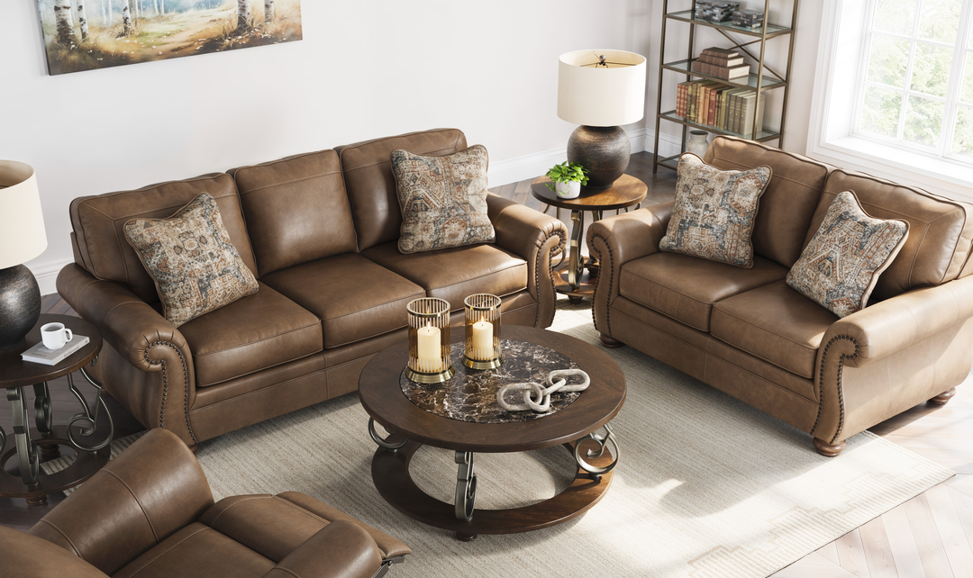 Modern Heritage Chasemore Faux Leather Sofa with Reversible Seat Cushions