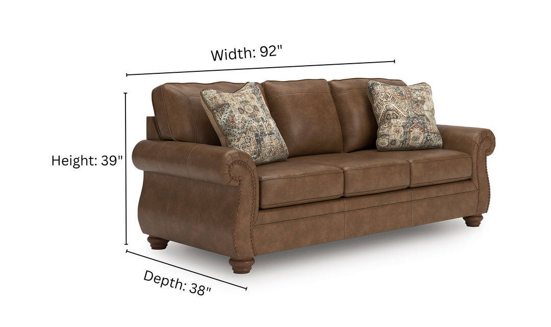 Modern Heritage Chasemore Faux Leather Sofa with Reversible Seat Cushions