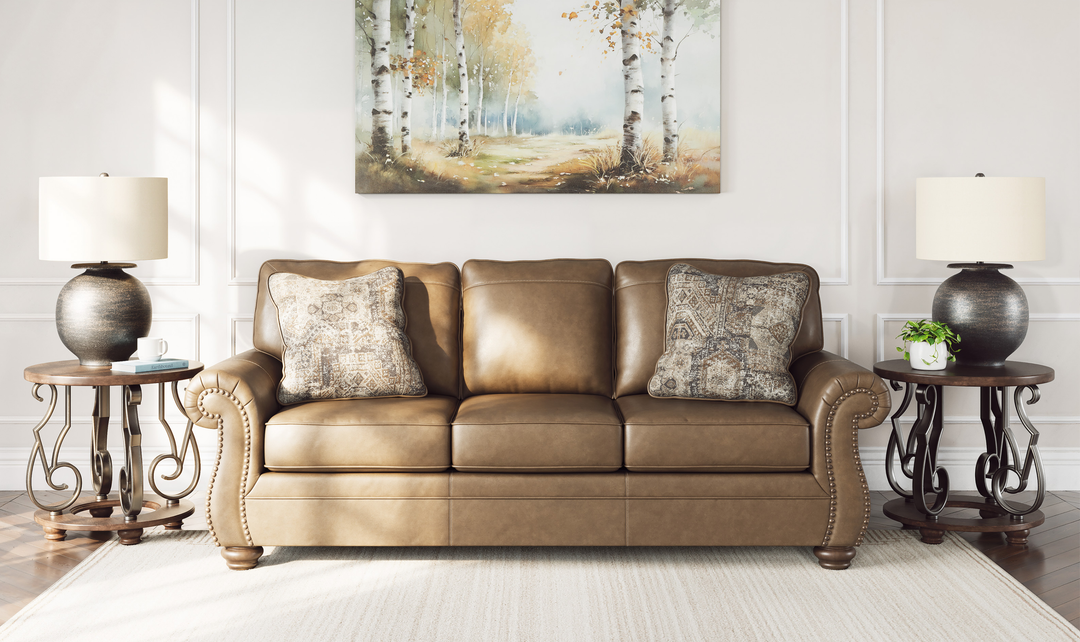 Modern Heritage Chasemore Faux Leather Sofa with Reversible Seat Cushions
