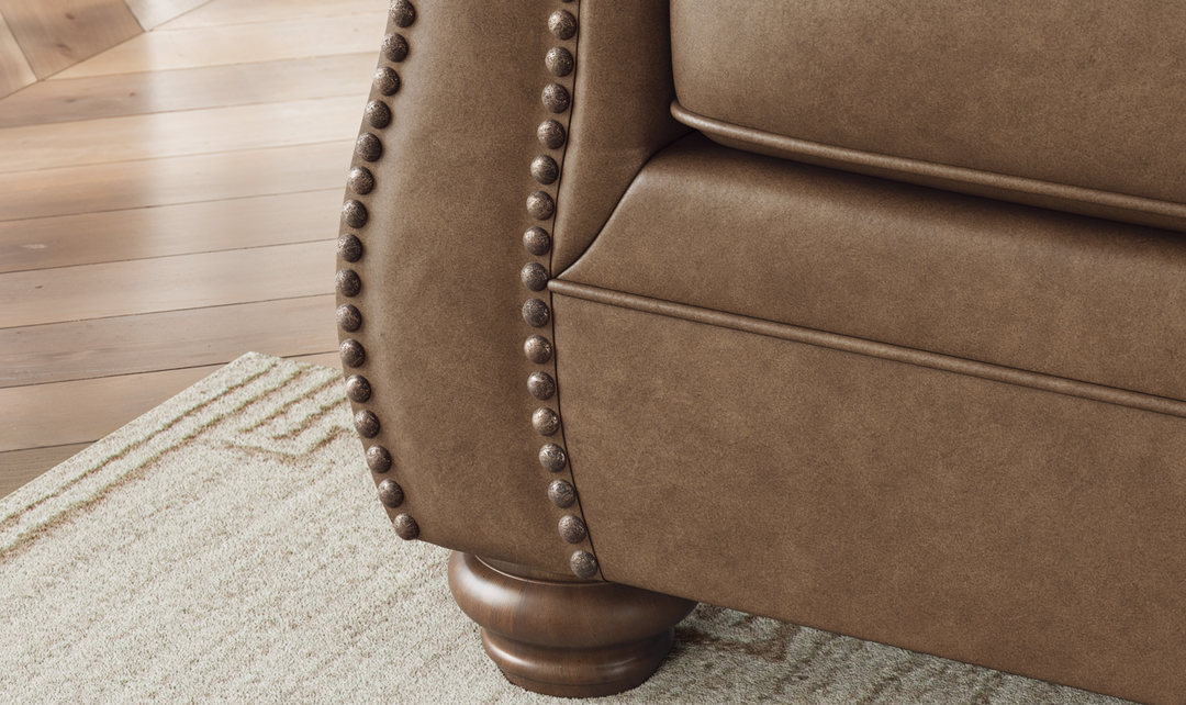 Modern Heritage Chasemore Faux Leather Sofa with Reversible Seat Cushions