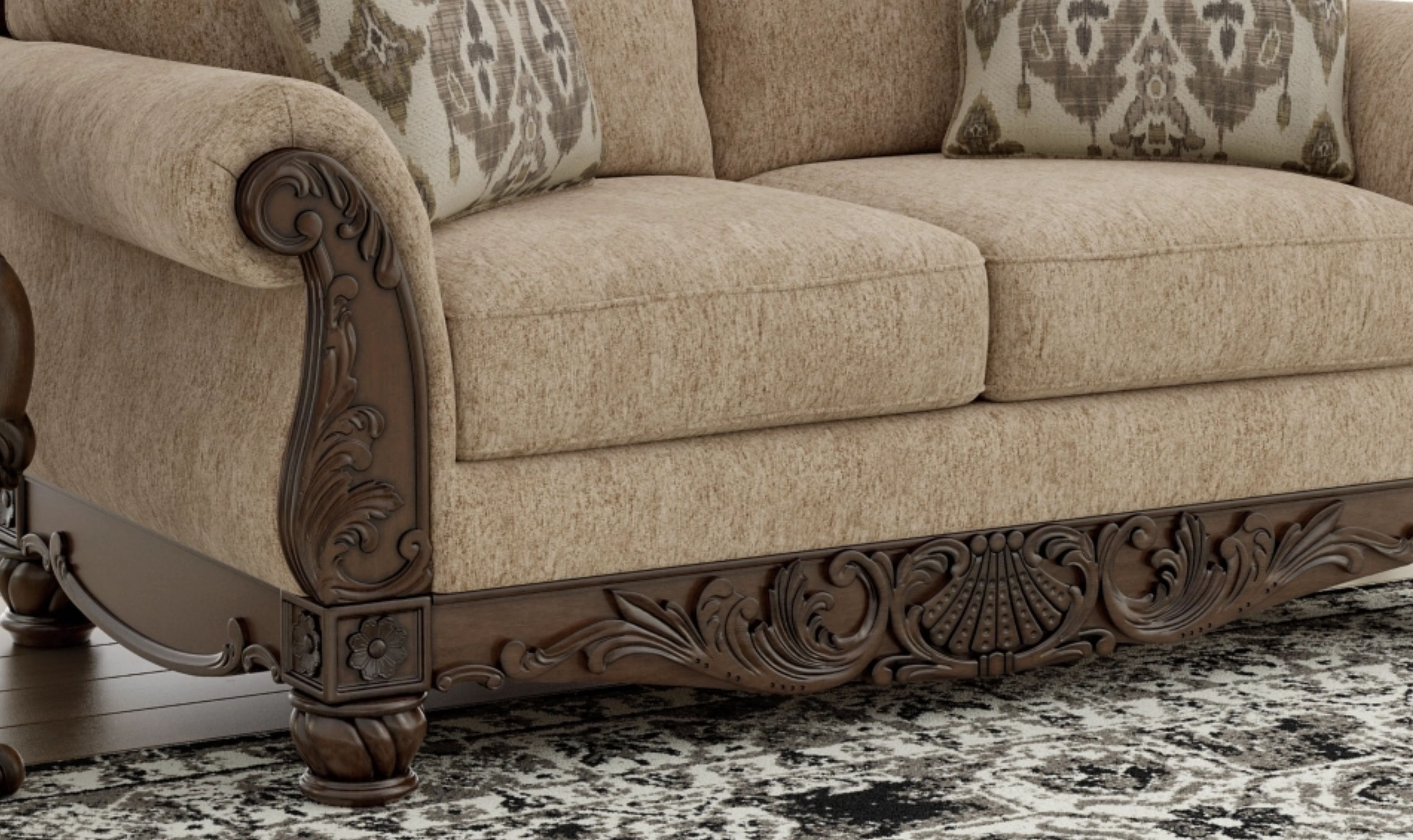 Modern Heritage Chelsworth Golden Fabric Living Room Set
