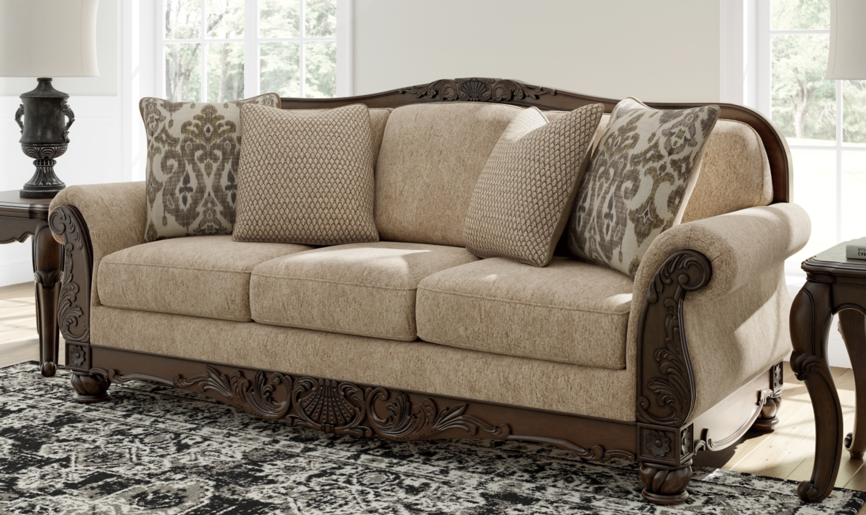 Modern Heritage Chelsworth Golden Fabric Living Room Set-Jennifer Furniture