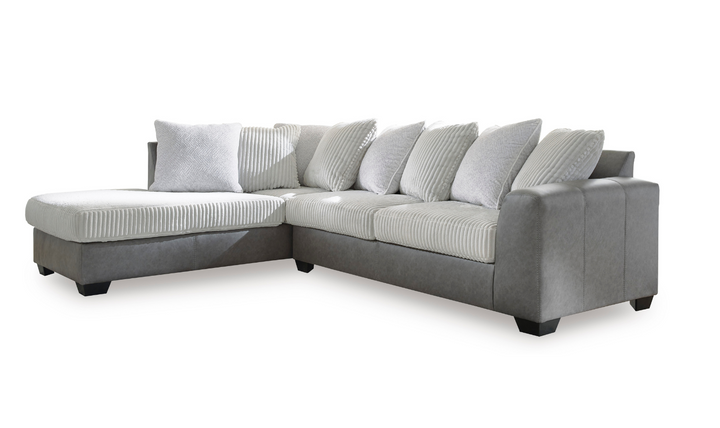 Modern Heritage Clairette Court 2-Piece Sectional with Chaise in Alloy Gray