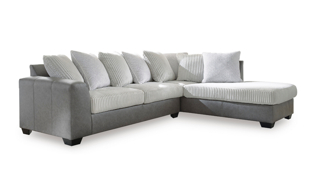 Modern Heritage Clairette Court 2-Piece Sectional with Chaise in Alloy Gray