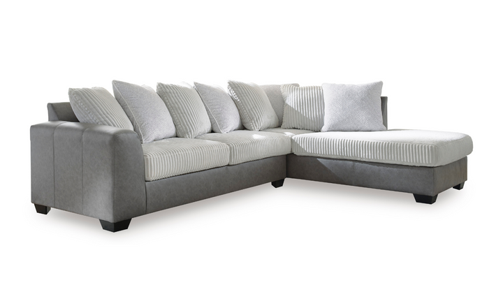 Modern Heritage Clairette Court 2-Piece Sectional with Chaise in Alloy Gray