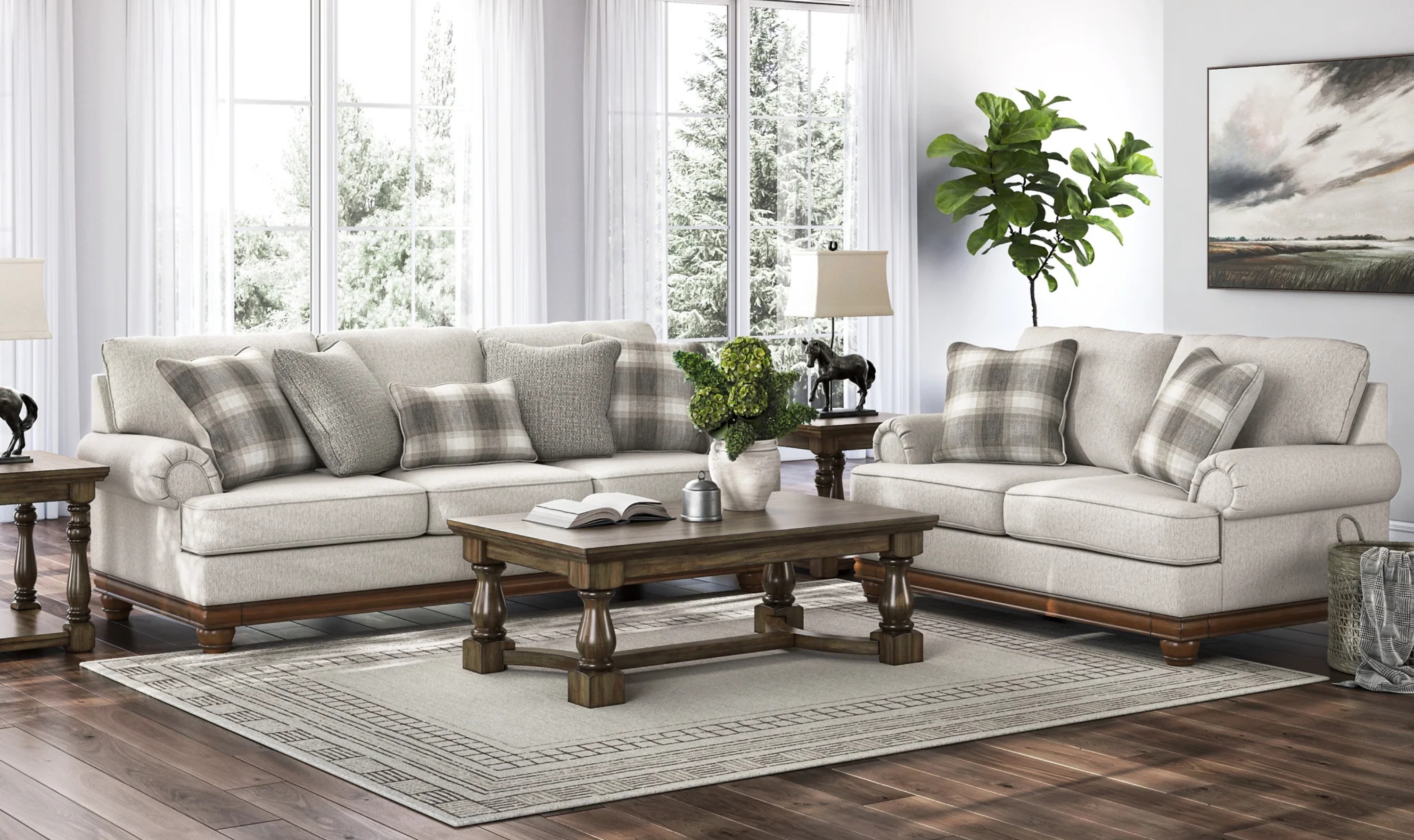 Modern Heritage Clearbrooke Polyester Living Room Set