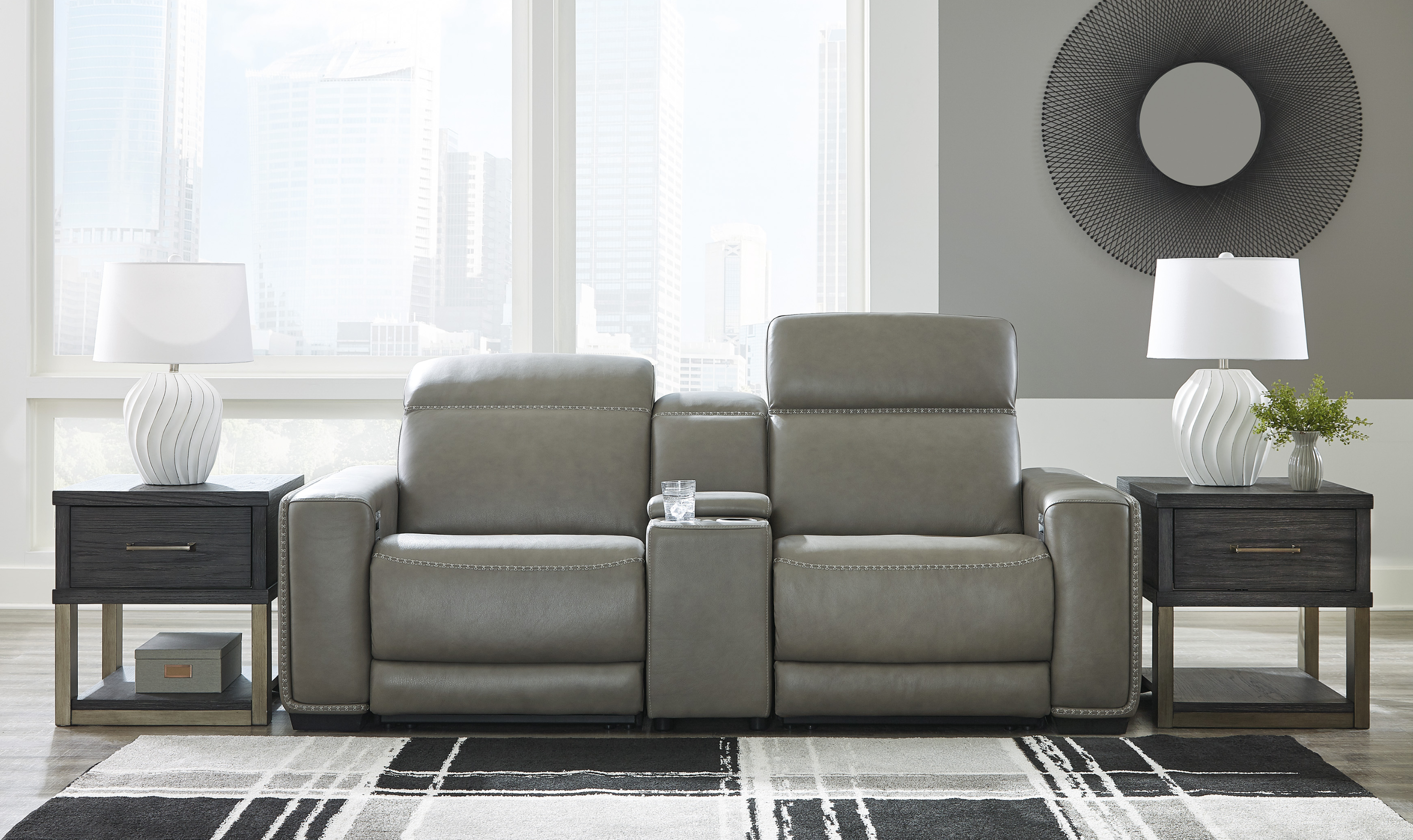 Modern Heritage Correze Leather Power Reclining Living Room Set