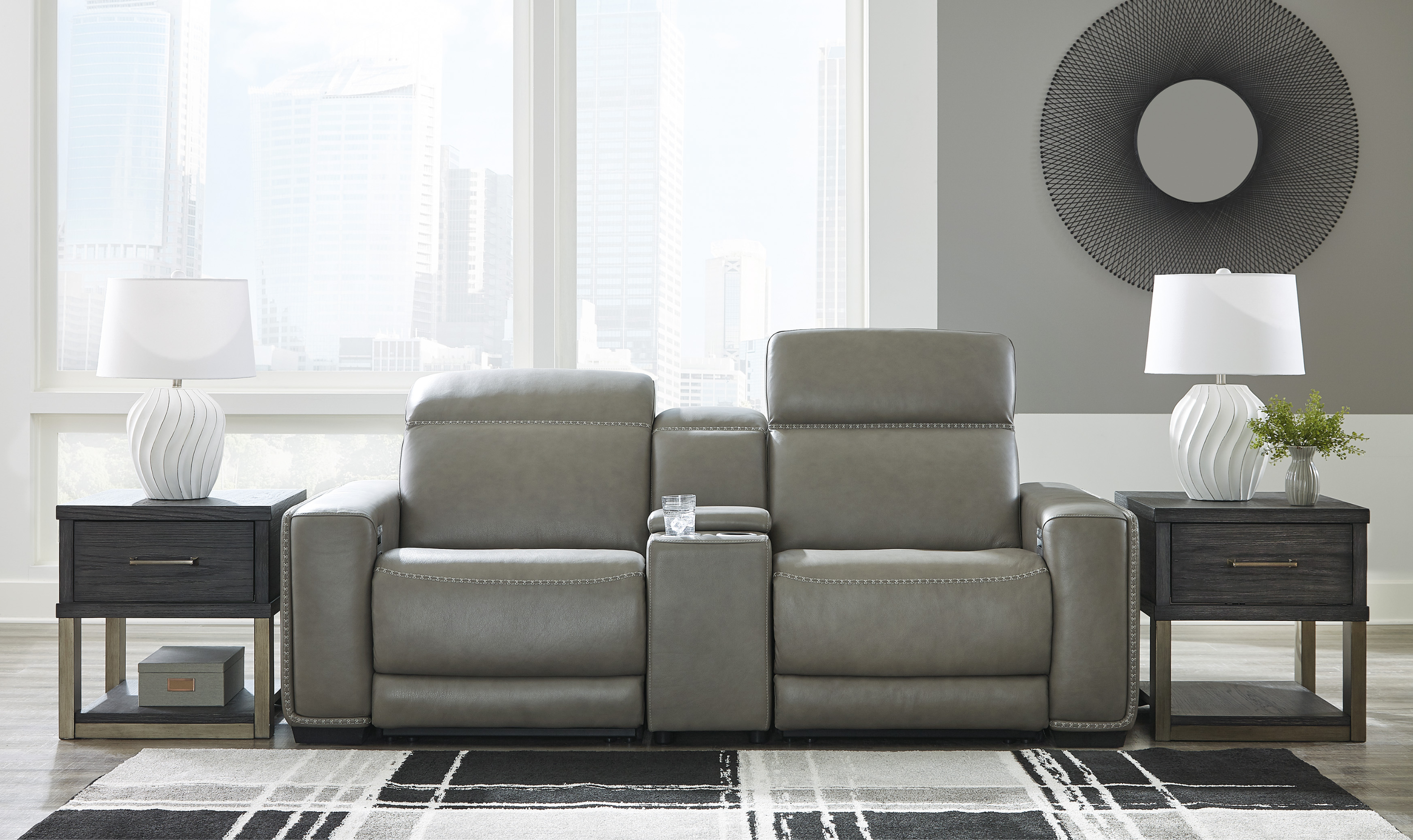 Modern Heritage Correze Leather Power Reclining Living Room Set