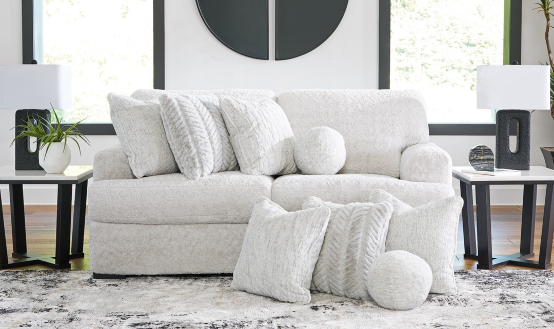 Modern Heritage Cuddle Plush 2-Piece Fabric Sectional Loveseat