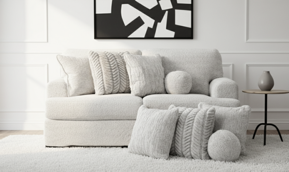 Modern Heritage Cuddle Plush 2-Piece Fabric Sectional Loveseat