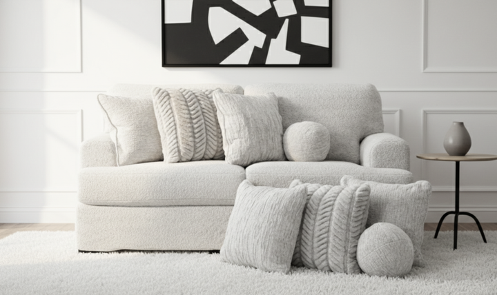 Modern Heritage Cuddle Plush 2-Piece Fabric Sectional Loveseat