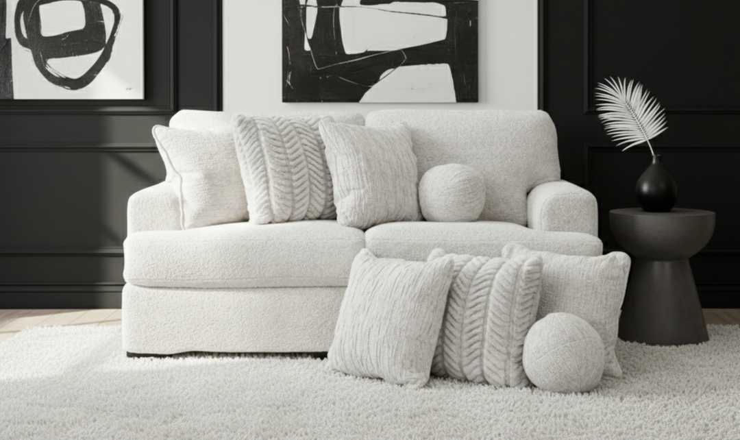 Modern Heritage Cuddle Plush 2-Piece Fabric Sectional Loveseat