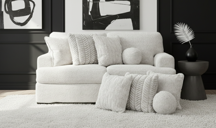 Modern Heritage Cuddle Plush 2-Piece Fabric Sectional Loveseat