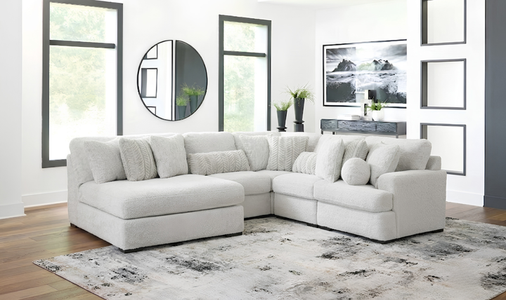 Modern Heritage Cuddle Plush 5-Piece Sectional with Chaise-Jennifer