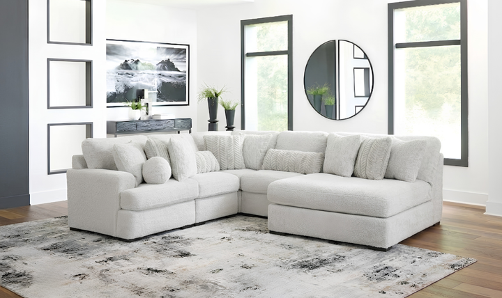 Modern Heritage Cuddle Plush 5-Piece Sectional with Chaise-Jennifer