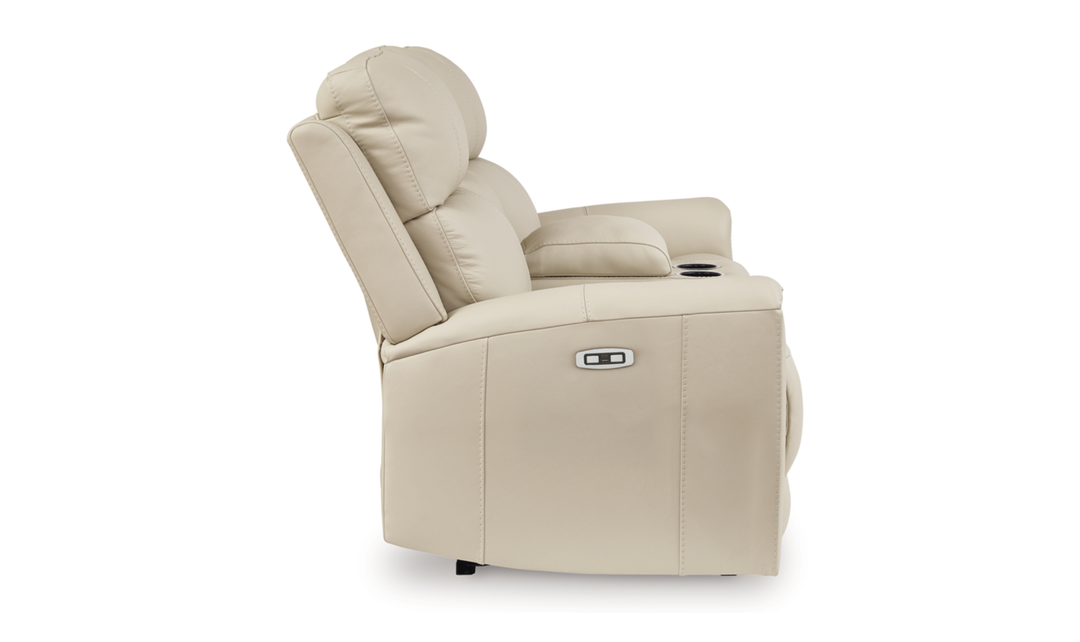 Modern Heritage Dahlmoore Leather Reclining Power Loveseat With Console