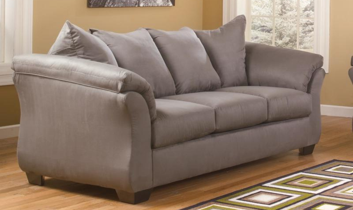 Modern Heritage Darcy 3-Seater Fabric Sofa with Pillow Arms