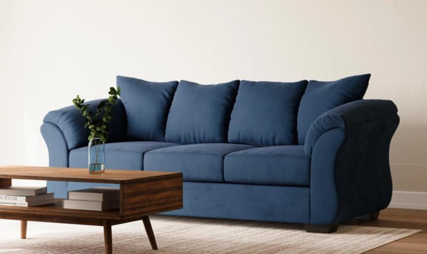 Modern Heritage Darcy 3-Seater Fabric Sofa with Pillow Arms