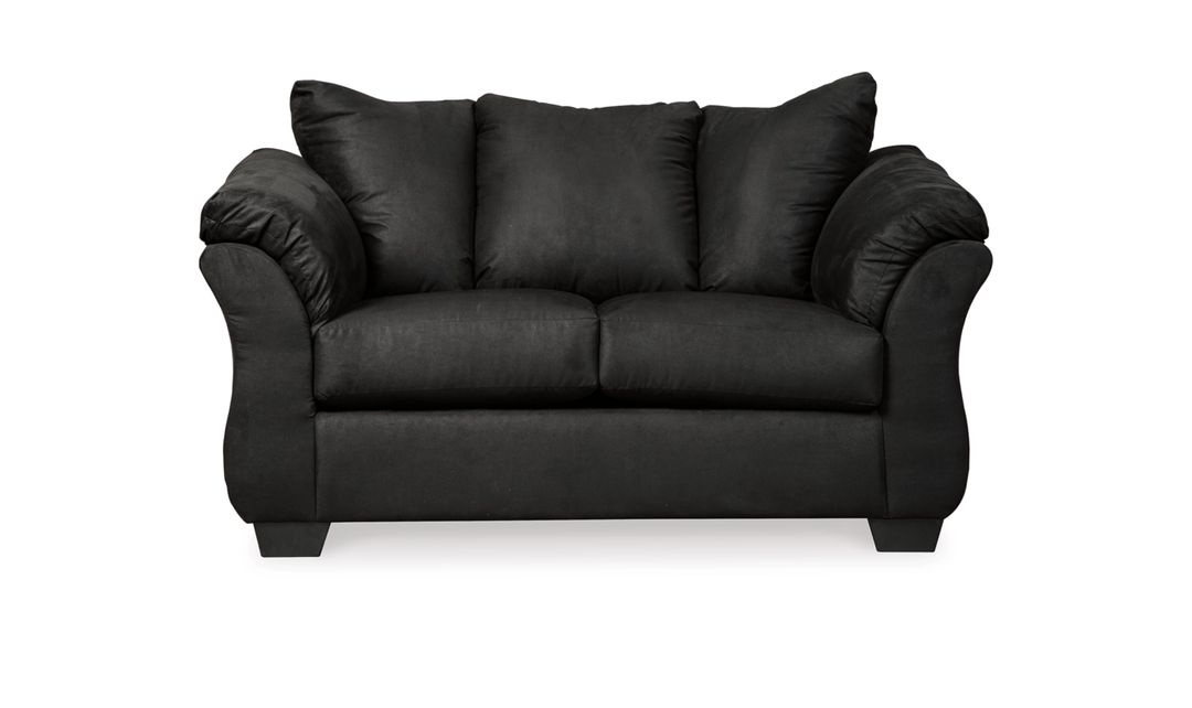 Modern Heritage Darcy Fabric Loveseat with Cushioned Arm
