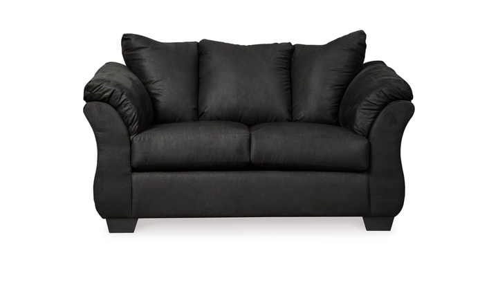 Modern Heritage Darcy Fabric Loveseat with Cushioned Arm