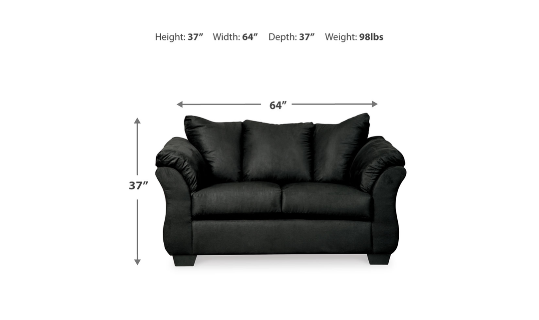 Modern Heritage Darcy Fabric Loveseat with Cushioned Arm