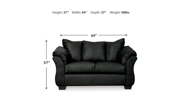 Modern Heritage Darcy Fabric Loveseat with Cushioned Arm