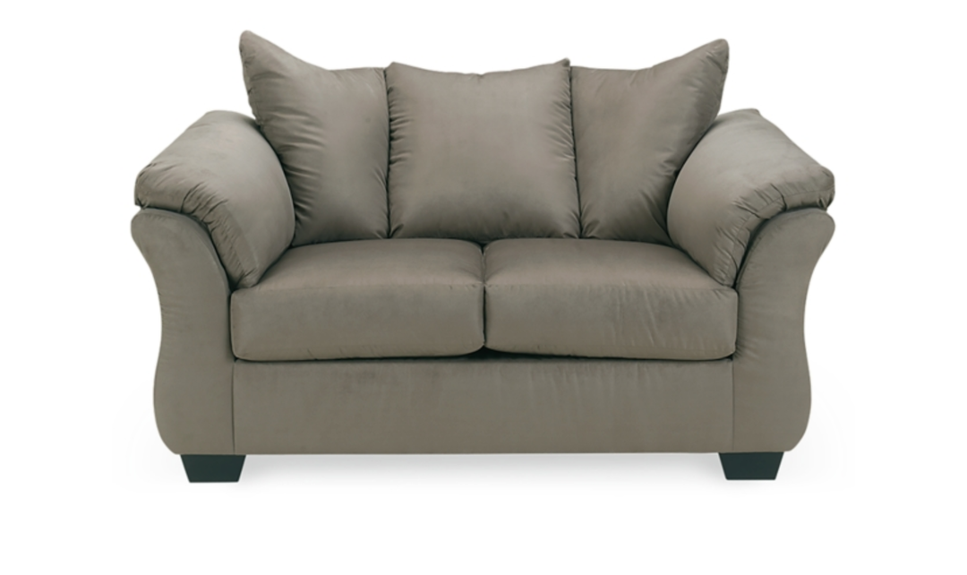 Modern Heritage Darcy Fabric Loveseat with Cushioned Arm