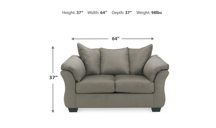 Modern Heritage Darcy Fabric Loveseat with Cushioned Arm