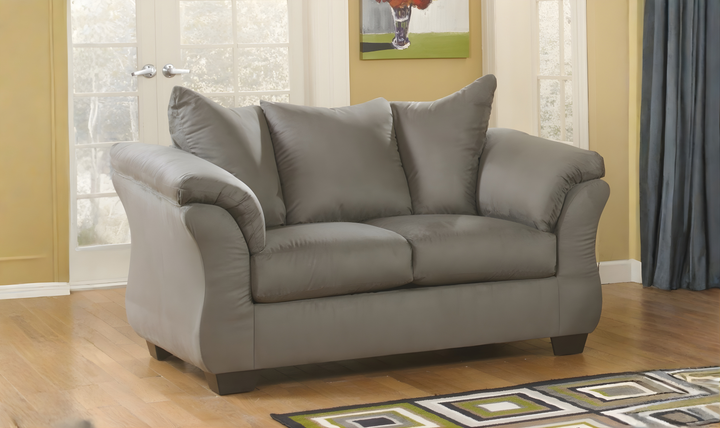 Modern Heritage Darcy Fabric Loveseat with Cushioned Arm