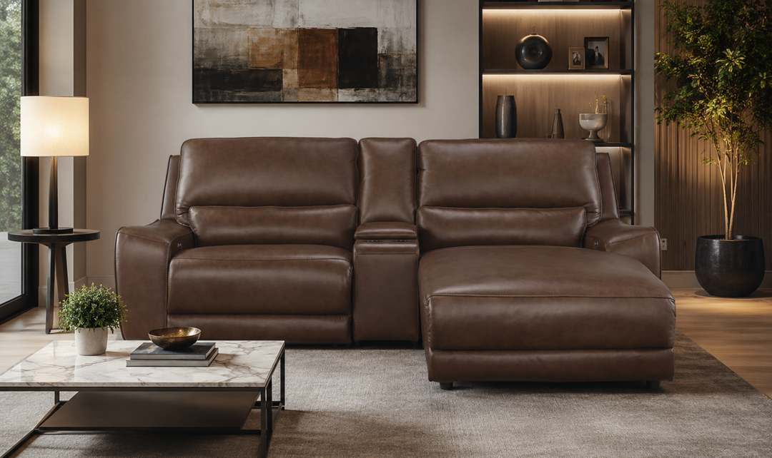 Modern Heritage DeepWakes 3-Piece Power Reclining Sectional with Chaise - Jennifer Furniture
