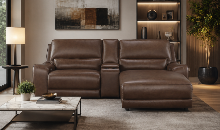 Modern Heritage DeepWakes 3-Piece Power Reclining Sectional with Chaise - Jennifer Furniture