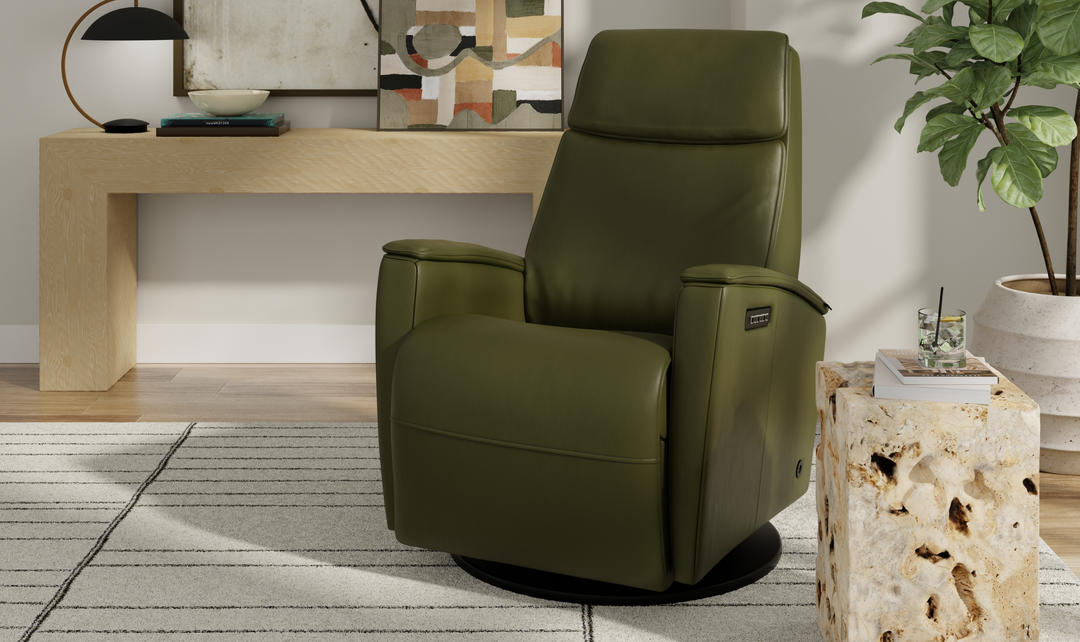 Crown Leather Recliner Chair | Swing Base | Fjords-Jennifer Furniture