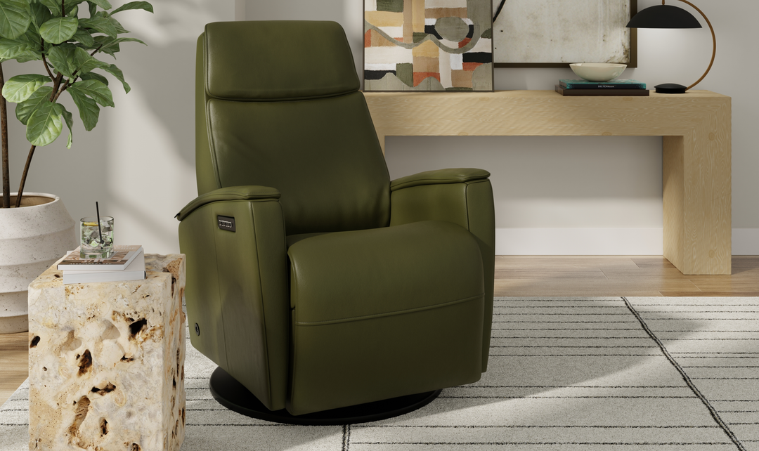 Crown Leather Recliner Chair | Swing Base | Fjords-Jennifer Furniture