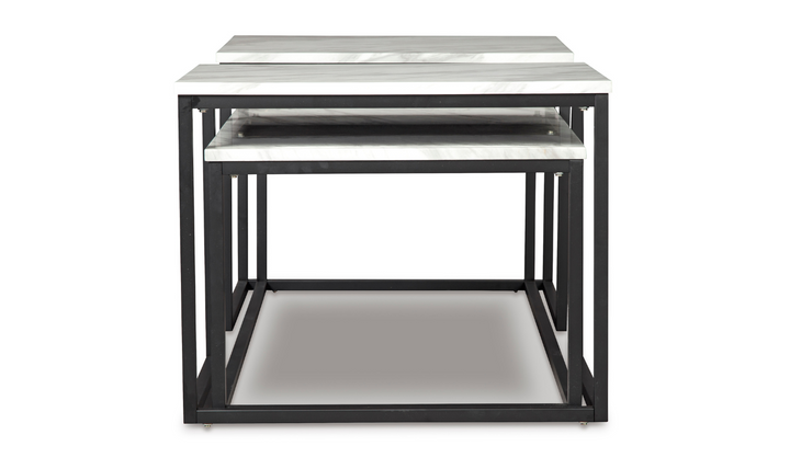 Modern Heritage Donnesta Marble Top Table Set in Gray