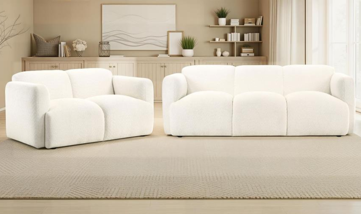 Modern Heritage Dorset 2‑Piece Fabric Round Track Arm Sofa Set-jennifer