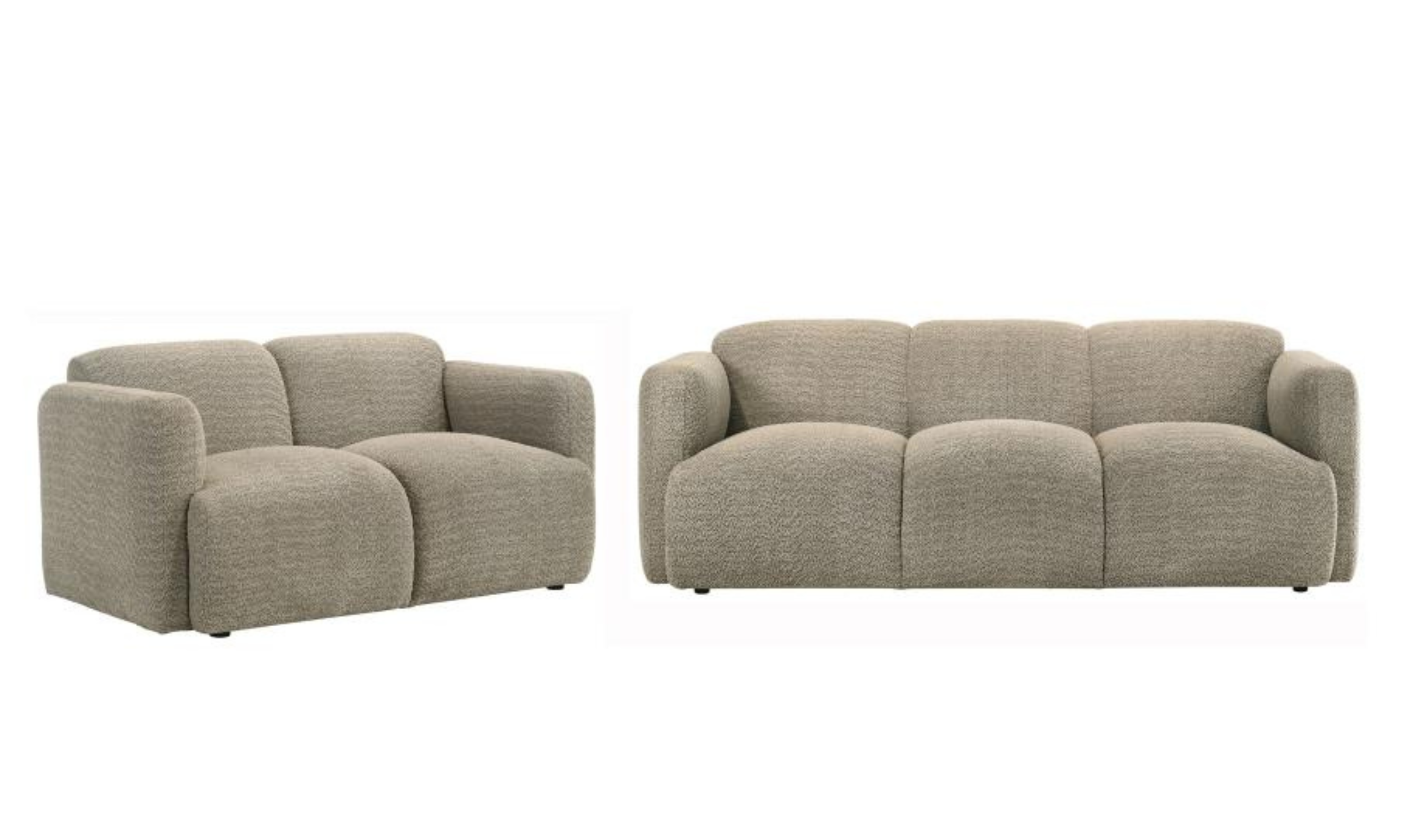Modern Heritage Dorset 2‑Piece Fabric Round Track Arm Sofa Set-jennifer