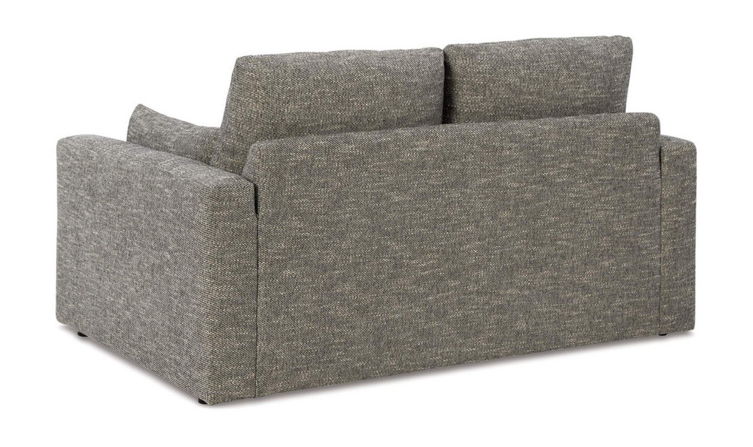 Modern Heritage Dramatic Granite Fabric Loveseat with Cushion Arms